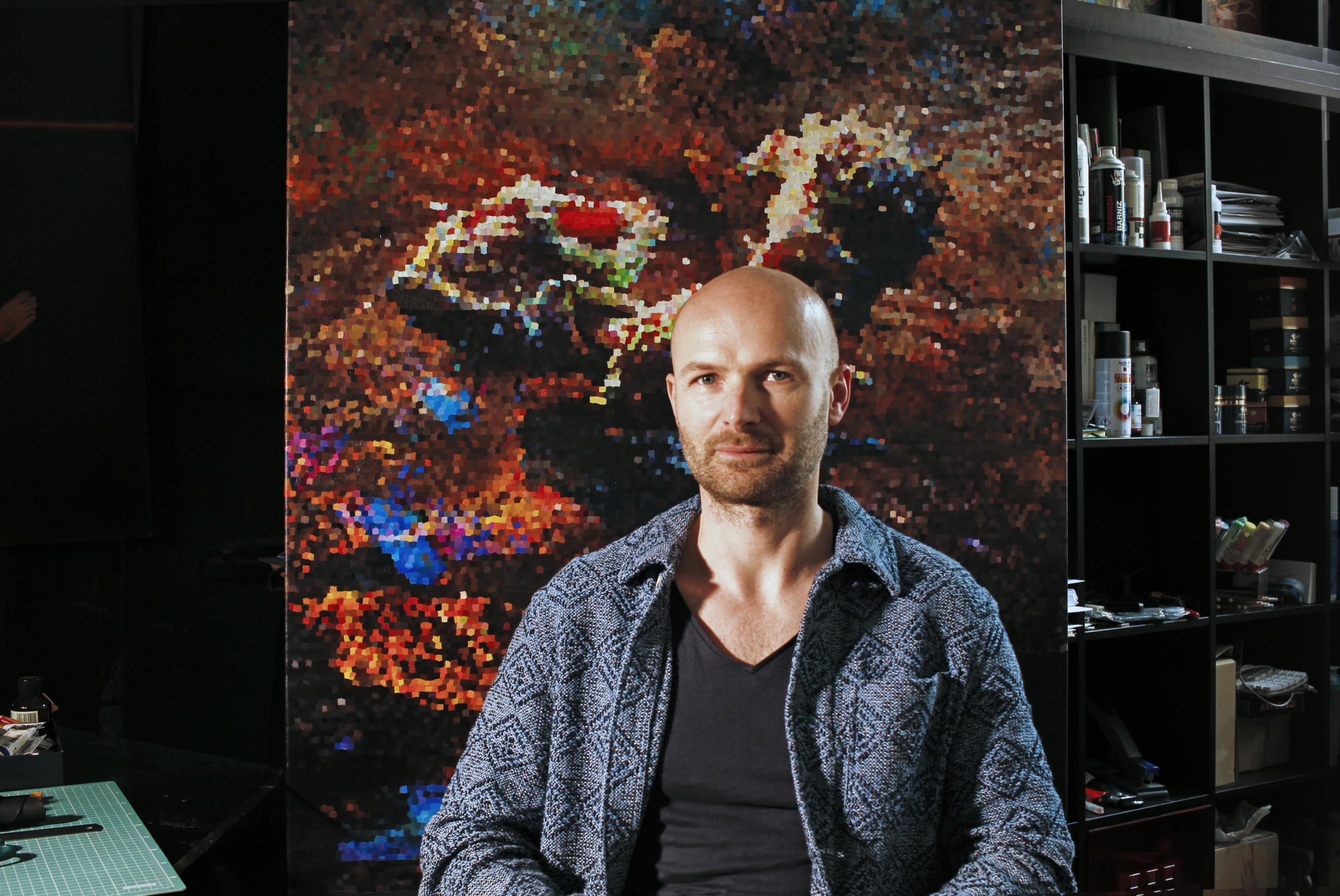 Tóth Lóránd in his studio